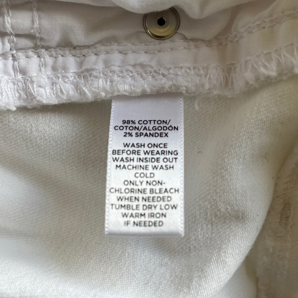 LOFT Curvy Cotton Straight Jeans Womens 32/14 White Pockets Beach Cruise - Picture 6 of 16